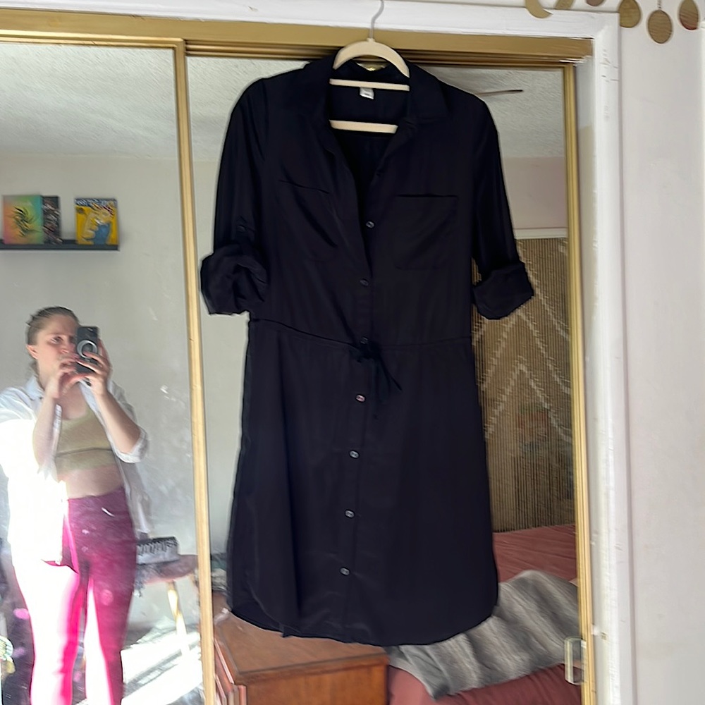 Old Navy black shirt dress